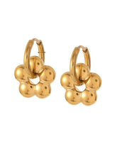 18k gold-plated stainless steel, Tarnish-free, Waterproof, Suitable for sensitive skin, gold earrings, retro earrings, vintage charm, classic earrings, beautiful earrings, timeless earrings, hoop earrings, flower  earrings,
